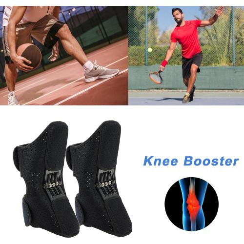 TANGABA Joint Support Knee Braces 2 Pack(Upgraded), Non-Slip Support Brace for Men Women, Knee Pain Relief Brace Powerful Rebound Spring Force Protection Booster for Climbing, Squat, Volleyball-Black