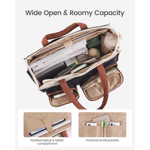 LOVEVOOK Teacher Tote Bag for Women,Multi-pocket Laptop Bag with Large Cup Holder,Nurse Bags Work Travel Computer Handbag