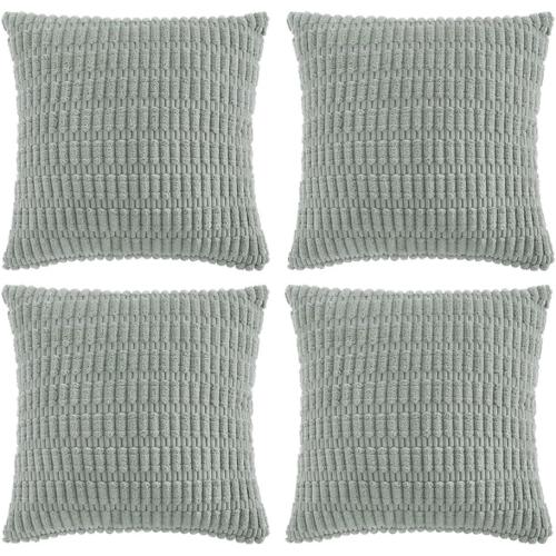 Fancy Homi 4 Packs Decorative Throw Pillow Covers for Living Room Couch Bed, Modern Farmhouse Boho Home Decor, Accent Cushion Case (18 x 18-Inch, Grey Blue)