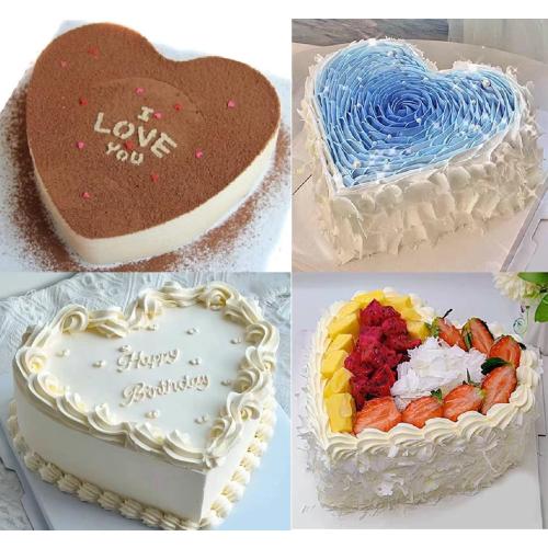 Stainless Steel 6 Inch 8 Inch 10 Inch Heart Shaped Cake Ring Molds Set, Heart Shaped Cake Cutter， Dessert Pastry Ring for Layering Mousse & Sponge Cakes Birthday Valentine's Day Wedding Festivals