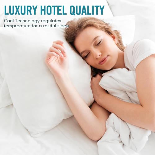 Sycoodeal Standard Size Bed Pillows for Sleeping 3 Pack,Luxury Hotel Pillows,Comfortable and Supportive,Machine Washable,Suitable for Stomach,Back and Side Sleepers.
