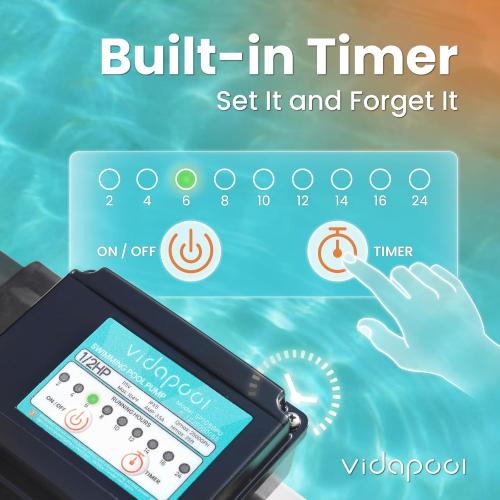 10in Sand Filter Pump for Above Ground Pool with Timer, 1/2 HP 2500 GPH Pool Pumps Above Ground for Pools up to 11,000 Gallons, Pool Sand Filter with 6-Way Valve, Efficient Filtration