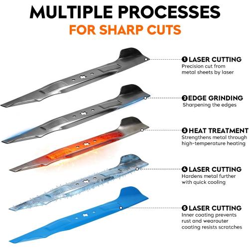 ILONPA 942-05052A High Lift Mower Blades for Cub Cadet ZT1 XT1 50 inch Deck