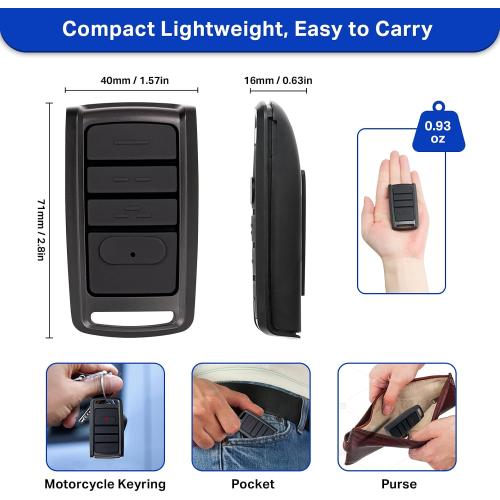 O3T-BX O3T-A 315/390MHZ Dual Frequency Auto-Seek Overhead Door Garage Opener Remote, for Overhead Door CodeDodger/Genie Intellicode, 3 Buttons Remote Replace for Overhead Door Remote (2 Pack)