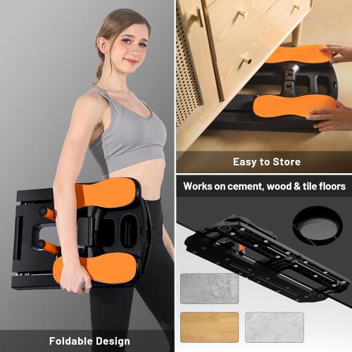 Pilates Board, 2025 Pilates Reformer Set, Multifunctional Abdominal Board, Portable Ab Core Trainer, Foldable Pilates Reformer Board for Home, Black