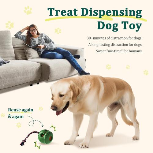 Frozen Treat Toy for Aggressive Chewer, Long-Lasting Interactive Dog Toy to Keep Pup Busy and Reduces Anxiety, DIY Fillable Rubber Treat Toy with Silicone Molds