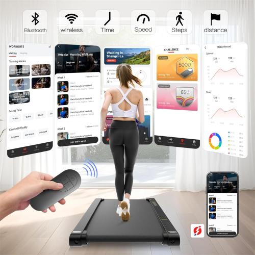 Sperax Walking Treadmill Pad with APP, 3 in 1 Under Desk Treadmill, 400W Low Noise Walking Vibration Pad with Remote Control,Portable Treadmills for Home Office