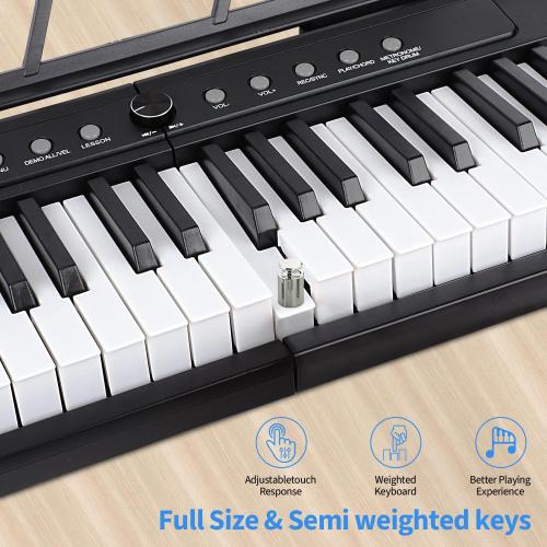 88 Key Piano Keyboard,Beginner Electric Digital Piano with Semi Weighted Keys,Keyboard Piano withSustain Pedal, Power Supply, Stand, Carrying Case,Headphones