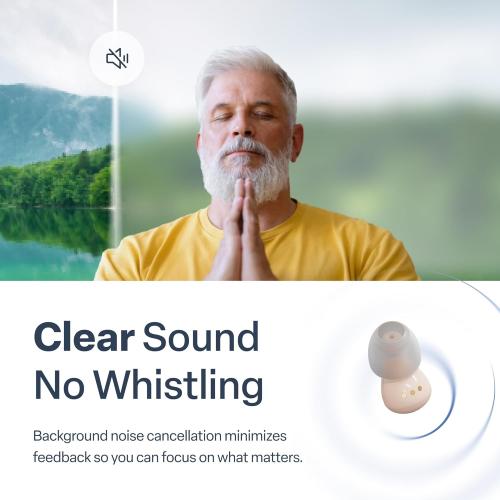 Audien Hearing ATOM PRO 2 Wireless Rechargeable OTC Hearing Aids, Premium Comfort Design and Nearly Invisible