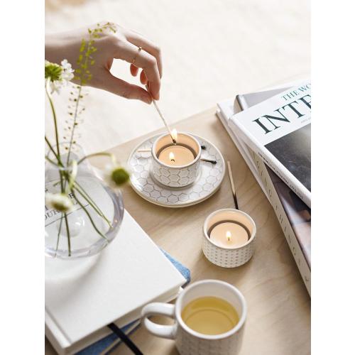 LE TAUCI Tealight Candle Holder, Embossed Ceramic Votive Candle Holders Bulk for Thanksgiving,Christmas, Wedding Table Centerpiece Decor, Set of 36, Arctic White