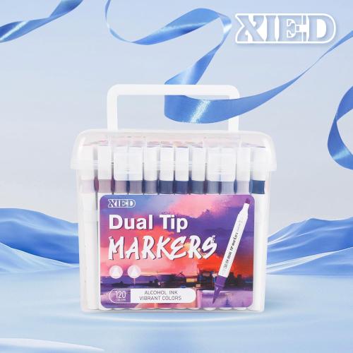 Alcohol Markers, 120 Colors Alcohol Markers Set for Adults and Artists in Coloring, Painting