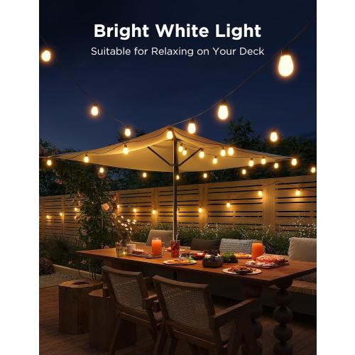 Govee S14 Bulb Outdoor String Lights 2, 48ft RGBICWW, 15 LED Bulbs, IP66 | Patio Lights with 111 Scene Modes for Outdoor Decor, Compatible with Alexa, Google, Matter, APP Control