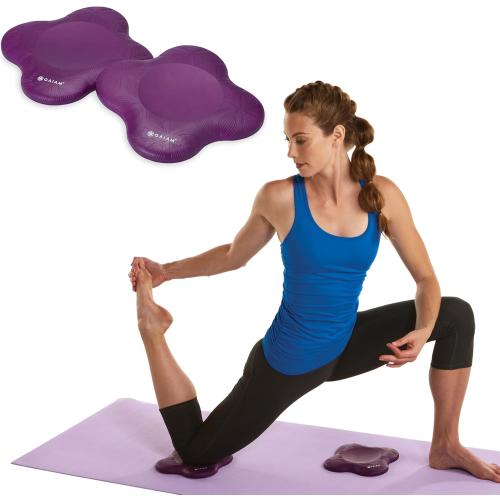Gaiam Yoga Knee Pads (Set of 2) - Yoga Props and Accessories for Women/Men Cushions Knees and Elbows for Fitness, Travel, Meditation, Kneeling, Balance, Floor, Pilates