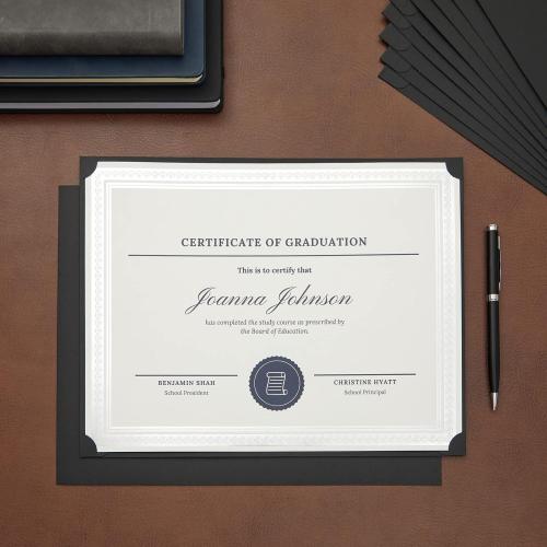 Pack of 48 Size 8.5 x 11 Certificate Holders - 48-Pack, Single-Sided, 8.5 x 11, Black - Bulk Diploma Covers & Certificate Folders for Employee Appreciation & Awards