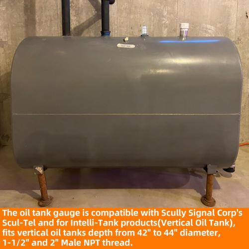 Oil Tank Gauge Fuel Oil Tank Level Gauge,Float Level Measure Compatible with Scully Signal Corp's Scul-Tel & for Intelli-Tank (Vertical) Depth from 42 to 44 Diameter,1-1/2 and 2 Male NPT Thread
