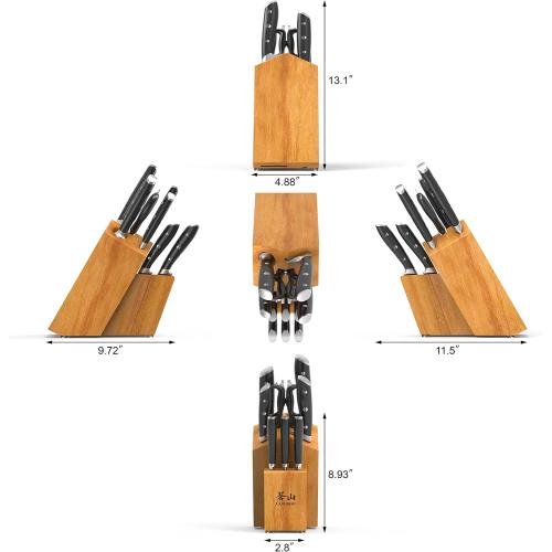 Cangshan Alps Series 1026672 German Steel Forged 12-Piece Knife Block Set, Acacia (Black)