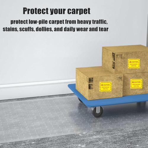 Plastic Carpet Runner 27in x 6ft Clear Floor Runner for Carpet Protection with Spikes Non-Slip & Stain-Resistant Rug Protector for Carpeted Hallway or Entrance or Other Foot Traffic Areas