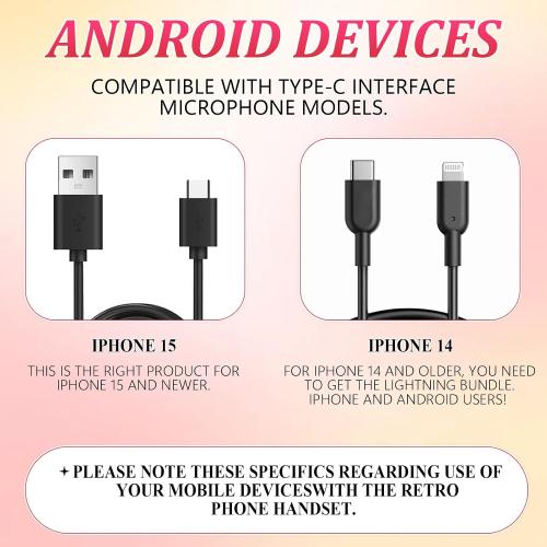 Retro Phone Handset, 2026 New Retro Style Type-C Phone Handset,Vintage Wired Plug in Handheld Cell Phone Receiver with Microphone, Suitable for Cell Mobile Video Conferences,Calls,Meetings (Black)