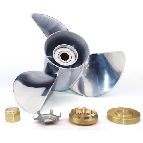CAPTAIN Stainless Steel 13 1/4X17 Propeller for Mercury Outboard, 13 1/4 Diameter x 17 Pitch, 15 Spline Tooth Boat Motor Prop, RH Propellers for 40 50 70 Force 75 80 90 100 115 125 140 HP