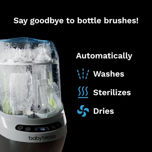 ‼️has stains and may be broken pieces‼️Baby Brezza Baby Bottle Washer Pro - Clinically Proven Better Cleaning - Washer, Sterilizer   Dryer In One Appliance for Essentials like Bottles   Pump Parts – Machine Replaces Brushes   Racks