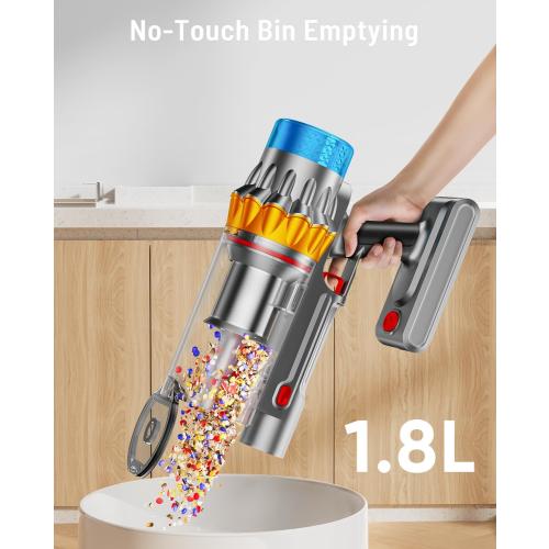 Cordless Vacuum Cleaner, 600W 50KPA 70Min Powerful Vacuum Cleaners for Home, Self-Standing Stick Vacuum Cordless Rechargeable/ Anti-Tangle/OLED Screen/1.8L Cup for Home Pet Hair/Carpet/Hardwood Floor