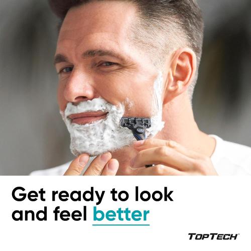 Razor 3 for Men - Replaceable Cartridges for Manual Shaving Razor - 3-Blade Technology Refills - Fits Gillette Mach3 - Soft Shave Sharp Blades - Cost-effective Refill (12 refills)
