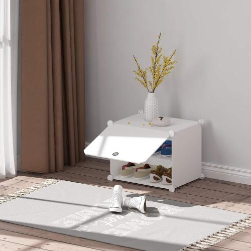 HOMIDEC Shoe Rack, 8 Tier Shoe Storage Cabinet 32 Pair Plastic Shoe Shelves Organizer for Closet Hallway Bedroom Entryway