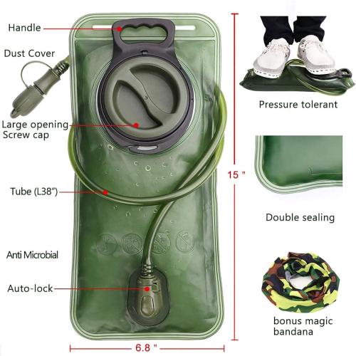 Hydration Bladder, 1.5-2-3L Water Bladder for Hiking Backpack, BPA-Free Leak Proof Water Reservoir Storage Bag, Water Pouch Hydration Pack for Camping Cycling Running