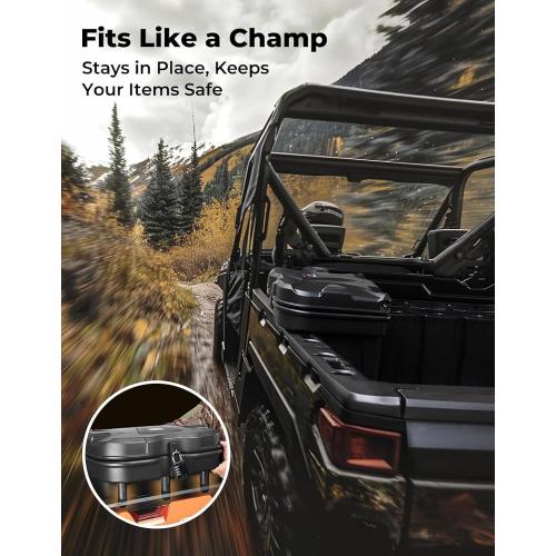 KEMIMOTO UTV Bed Storage Box 5.5GAL Compatible with Polaris Ranger 1000/XP 900 570 500 General 1000 4 2016 2017 2018 2019 2020 2021 2022 2023 2024 2025 2026, Low-Density Polyethylene Cargo Storage Box