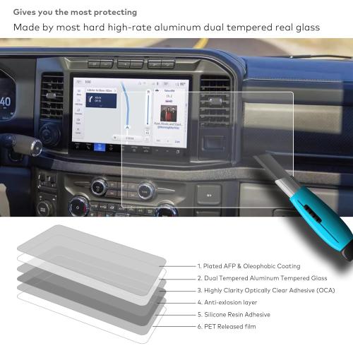 for 2023 2024 2025 Ford Super Duty F250 F350 F450 Tempered Glass Screen Protector 12 Touchscreen SuperDuty F-250 F-350 F-450 Anti Glare (Matte)