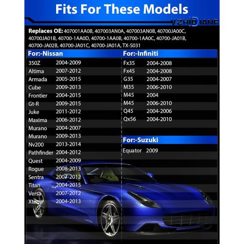 Pre-Programed TPMS Sensors Fit for:-Nissan 2006-2012 Maxima 2004-2012 Pathfinder Sentra Altima Rogue for:-Infiniti G35 for:-Suzuki 315MHz 40700-1AA0B Tire Pressure Sensor (4)