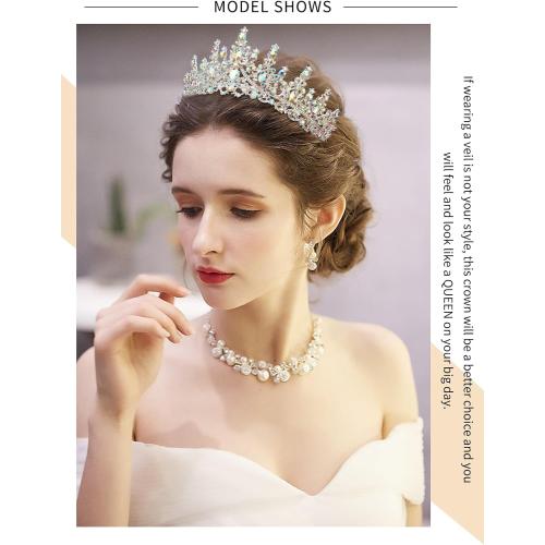 Queen Crown for Women Crystal Princess Tiaras Rhinestone Wedding Tiara for Bride Birthday Crown for Women Bride Prom Pageant Halloween Costume Cosplay Props Hair Accessories