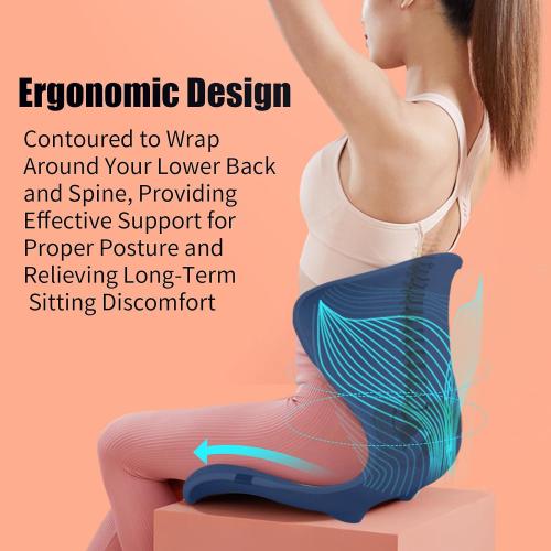 Lumbar Support for Office, Ergonomic Back Cushion for Lower Pain Relief, Improve Posture, Floor Seat,Meditation Chair, Chair Back Support for Computer Chairs, Gaming,Home - Working. (Blue)