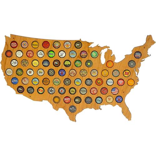 USA Beer Cap Holder Cherry - Skyline Workshop - BOGO Two for One - Made in the USA - Holiday Special - Easy to Hang - Great Christmas Gift!