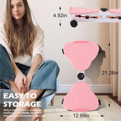 Waist Twister Board,Ab Machine Exercise Twist Boards with 300 lbs Weight Capacity,Waist Sculptor Twist for Slim Waist and Core,Noiseless Balance Board Home Gym Exercise Equipment (Pink)