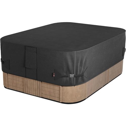 iBirdie Outdoor Waterproof Rectangular Hot Tub Cover 73 x 62 inch fit 72 x 61 or 71 x 60 or 70 x 59 SPA 600D Heavy Duty Rectangle Weatherproof Protectors Protective Cover Cap