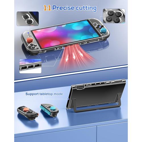 FYOUNG Protective Case for Nintendo Switch 2 2025, Switch 2 Case Slim Hard Shell Accessories, Scratch&Shock Protection Cover with Screen Protector, 8 Thumb Grip (Clear, Switch 2 7.9inch)