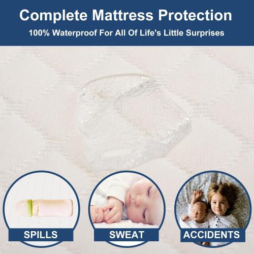Baby Bassinet Mattress, Breathable, Hypoallergenic, Premium Foam, Non-Toxic, Oval Shaped with Removal Waterproof Cover,15 x 30 x 2'', White
