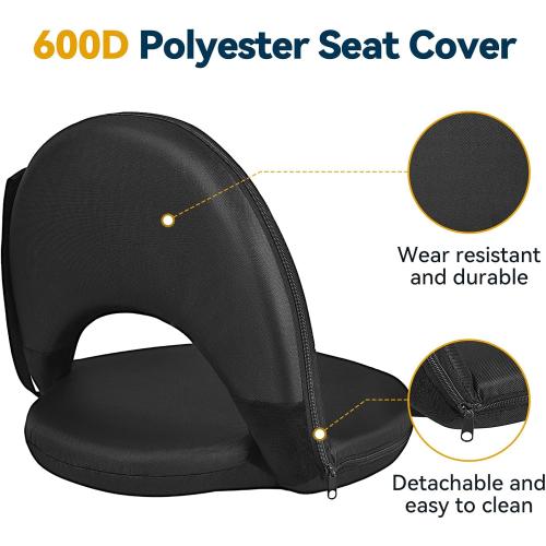 Floor Chair - Reclining Stadium Seats with Back Support, 6 Position Adjustable - Portable Beach Chair, Recreation Recliner for Outdoor Camping Picnic