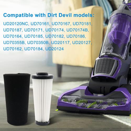 F112 Filter Replacement 6 Pack For Dirt Devil Upright Vacuum Cleaner | Pre Motor Endura Odor Trapping Filter Set, Replace part AD47936