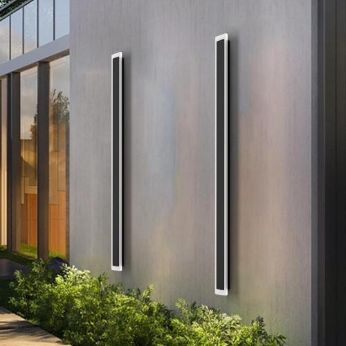 Aipsun Outdoor Lights 2 Pack,Modern Outdoor Wall Light Fixture Long Strip LED Wall Sconce IP65 Anti Rust Warm Light 3000K Exterior Wall Mount Lights for Entrance, Hallway, Garage, Porch