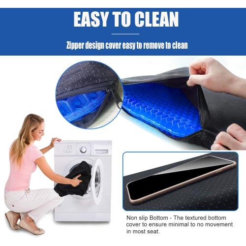 Gel Seat Cushion for Long Sitting Pressure Relief(Super Large&Thick) -Wheelchair Cushion for Pressure Sores - Coccyx,Sciatica & Tailbone Pain Relief Cushion- Non-Slip Butt Pillow for Office, Home, Car