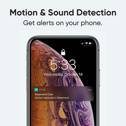 Cam V3 Smart Home Security Camera, Indoor/Outdoor Use, 1080p Plug-in, Color Night Vision, Motion Detection, Two Way Audio, Compatible with Alexa, Google Assistant, Black