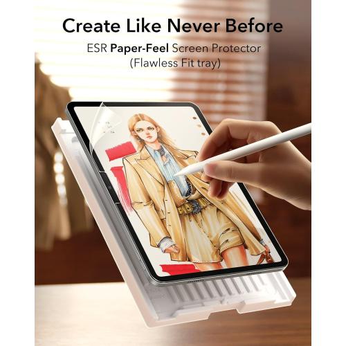 ESR 2 Pack Paper-Feel Screen Protector for iPad Pro 11 Inch (M5/M4) 2025/2024, Write and Draw Like on Paper, with Easy Installation Tray, Anti-glare,Thin and Responsive