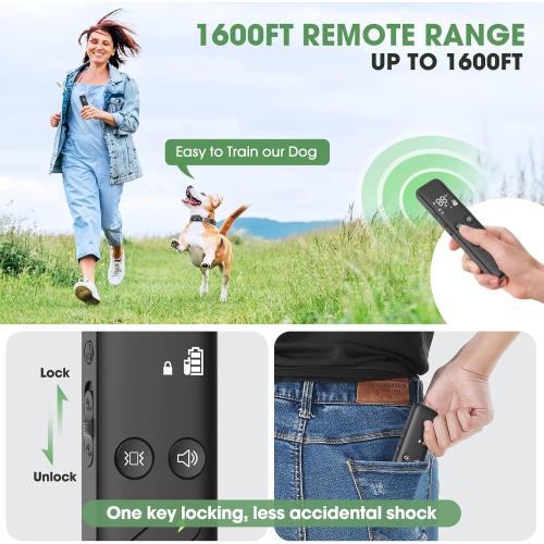 Dog Shock Collar, Electric Dog Training Collar with Remote & 4-Channels