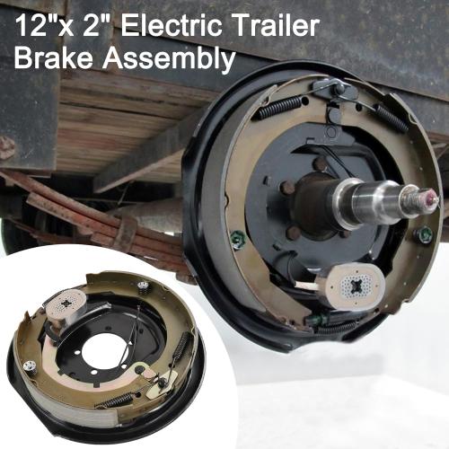 12 x 2 Electric Trailer Brake Assembly 2 Sets Replacement for 5200lbs 6000lbs 7000lbs Trailer Axles Driver's and Passenger's Side Brakes 023-181-00 023-180-00 Electric and Hydraulic Brake