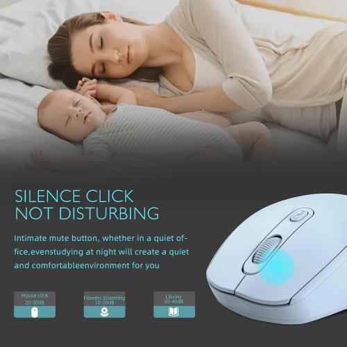 ONE-UP Wireless Mouse, 2.4G, Silent, USB Nano Receiver for Laptop, Chromebook, PC, Mac, Windows and School Work (Blue)