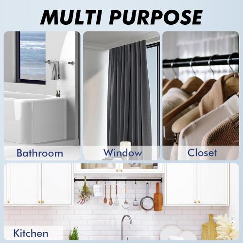 Bronze Shower Curtain Rod Tension 30 to 80 Inch,1 Inch Diameter Adjustable Tension Curtain Rod No Drilling,Shower Rods for Bathroom,No Rust