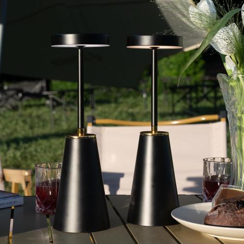 Cordless Table Lamps, Touch Control Battery Operated Desk Lamp for Living Room Set of 2, Bedside Lamps for Nightstand, Rechargeable LED Desk Lights for Bedroom/Restaurant/Cafe/Bars/Outdoor/Gift(Black)