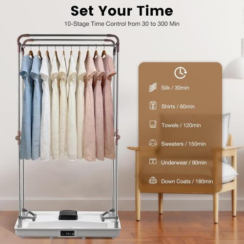 Portable Clothes Dryer for Apartment, RV, Travel | Foldable, Easy Installation, 1200W Fast Drying, Quiet, Adjustable Timer,Large Capacity